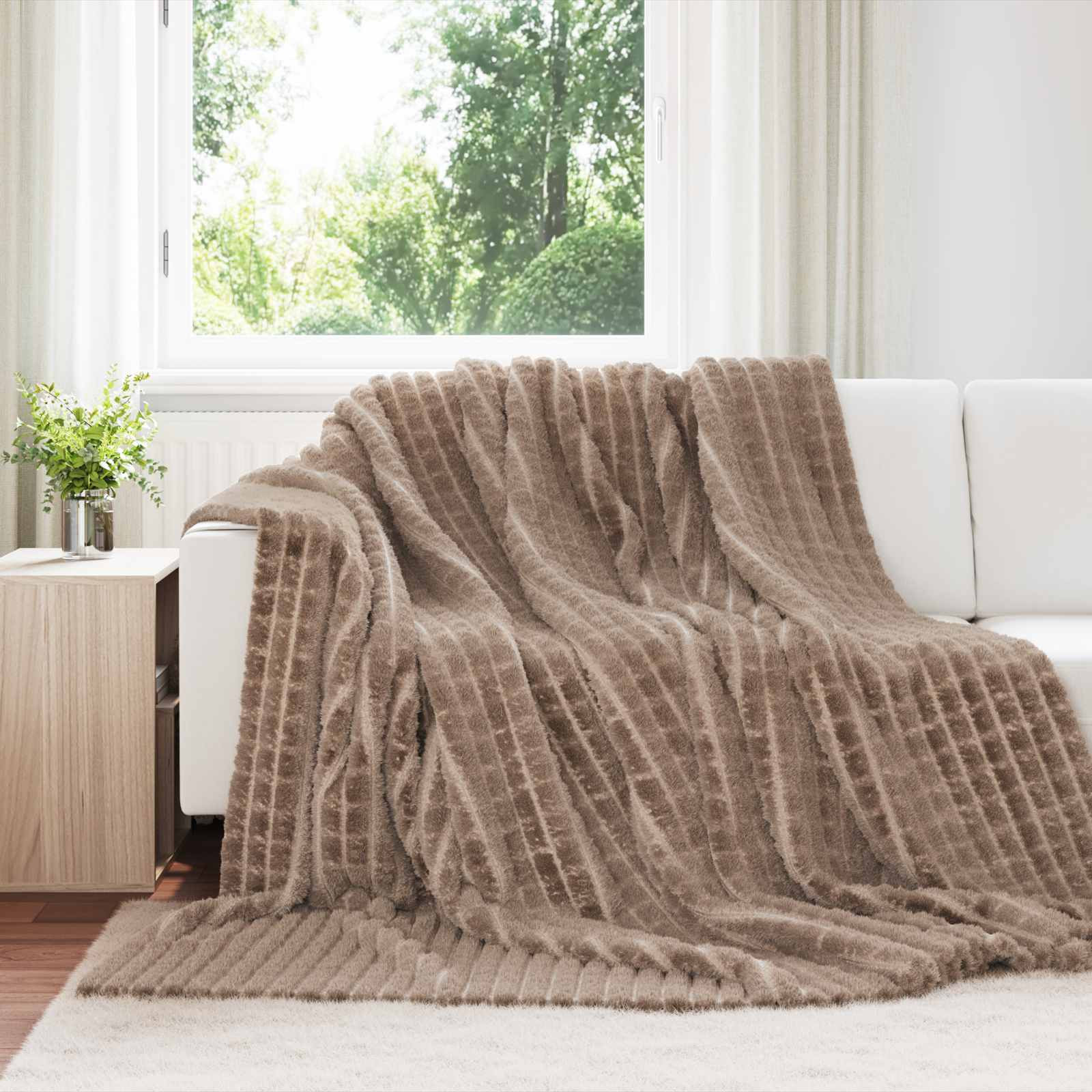vidaXL Überwurfdecke Kamel 270 x 240 cm Fleece