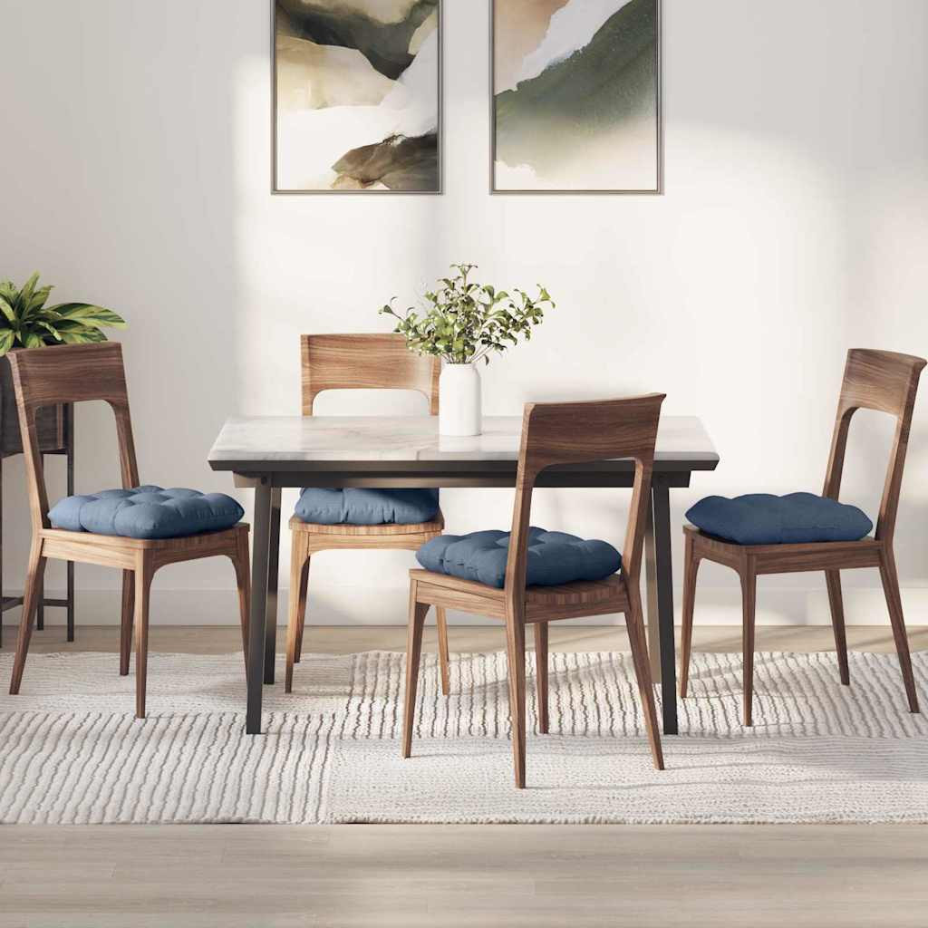 vidaXL Sitzkissen 4 pcs Cordstoff Blau 40 x 40 cm