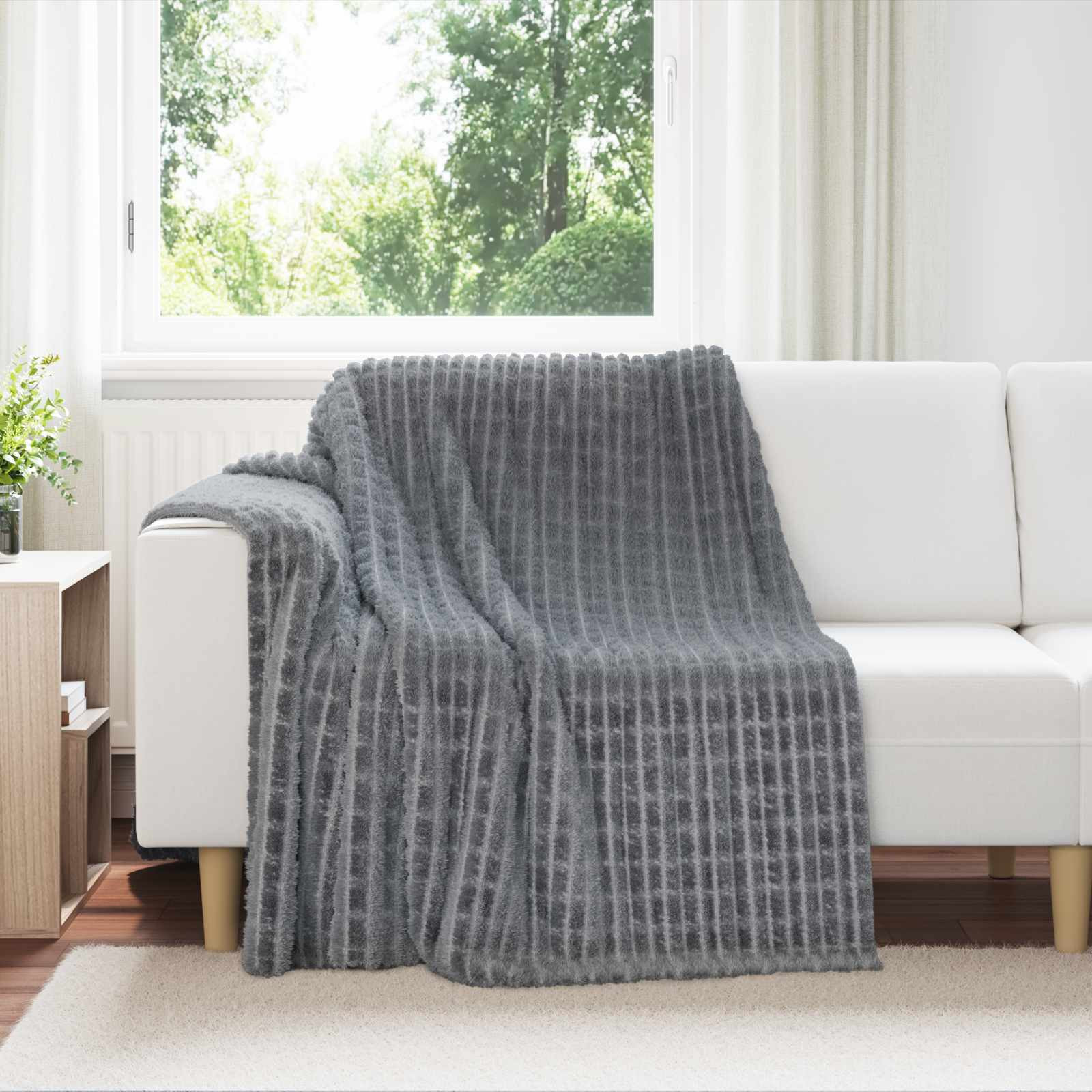 vidaXL Überwurfdecke Dunkelgrau 200 x 150 cm Fleece