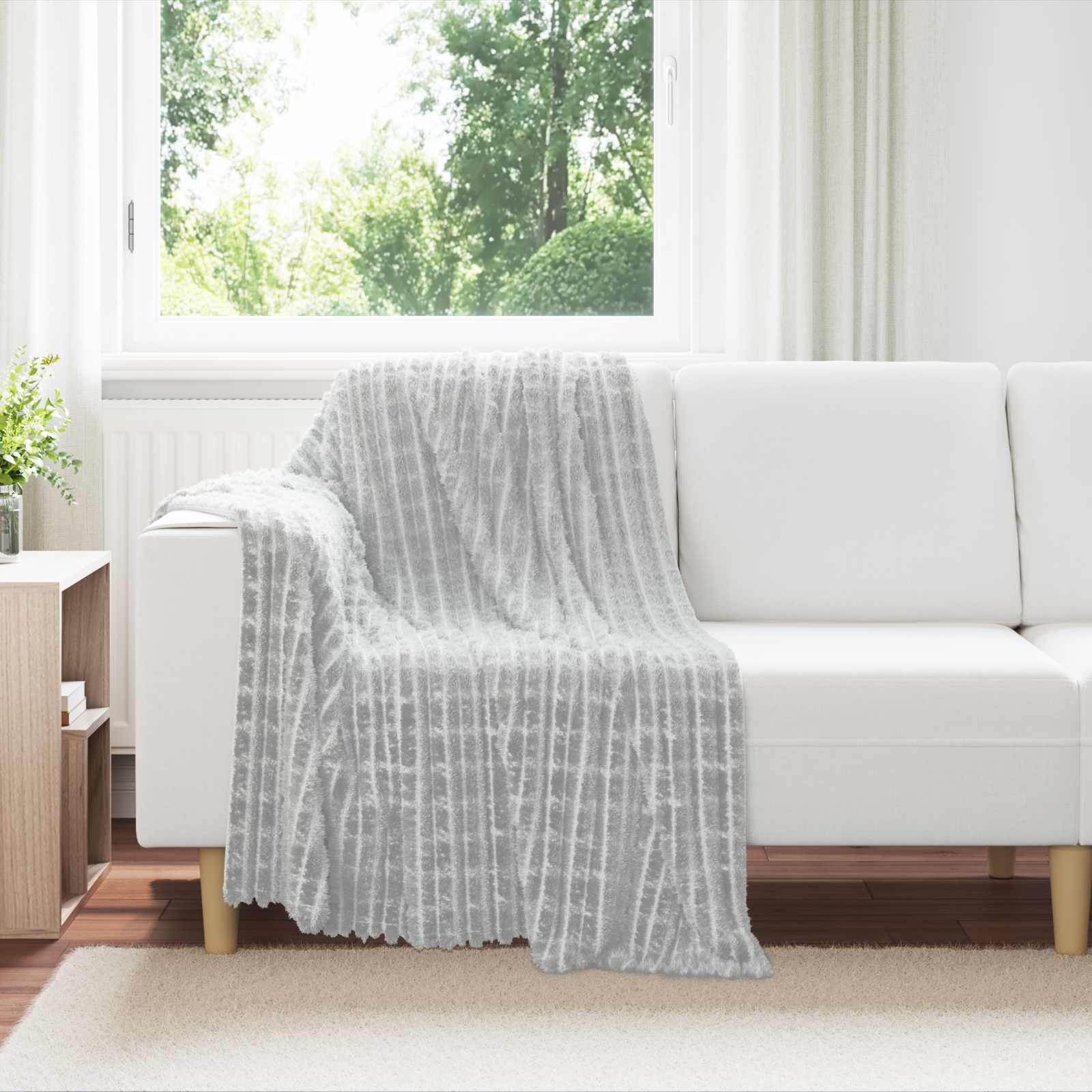 vidaXL Überwurfdecke Grau 150 x 130 cm Fleece
