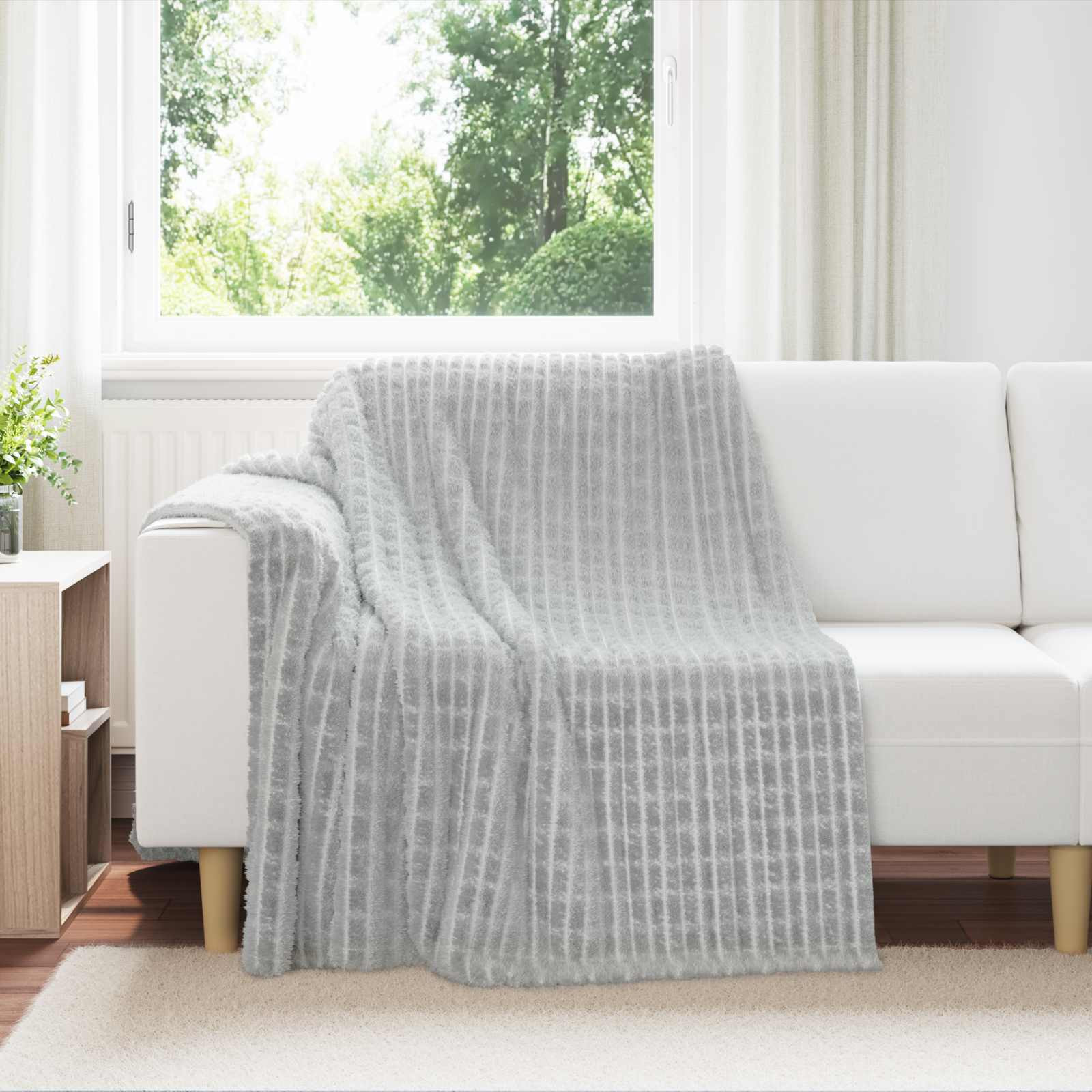 vidaXL Überwurfdecke Grau 200 x 150 cm Fleece