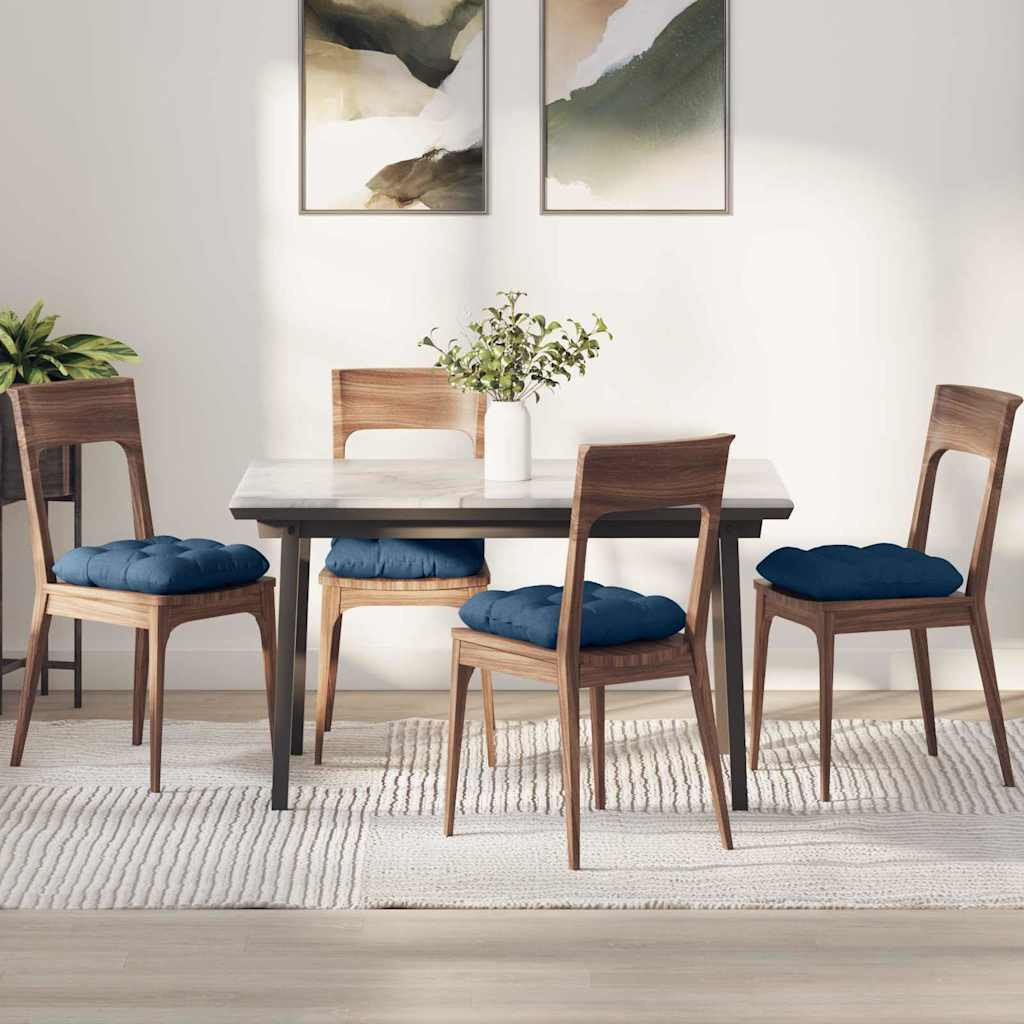 vidaXL Sitzkissen 4 pcs Stoff Blau 45 x 45 x 12 cm