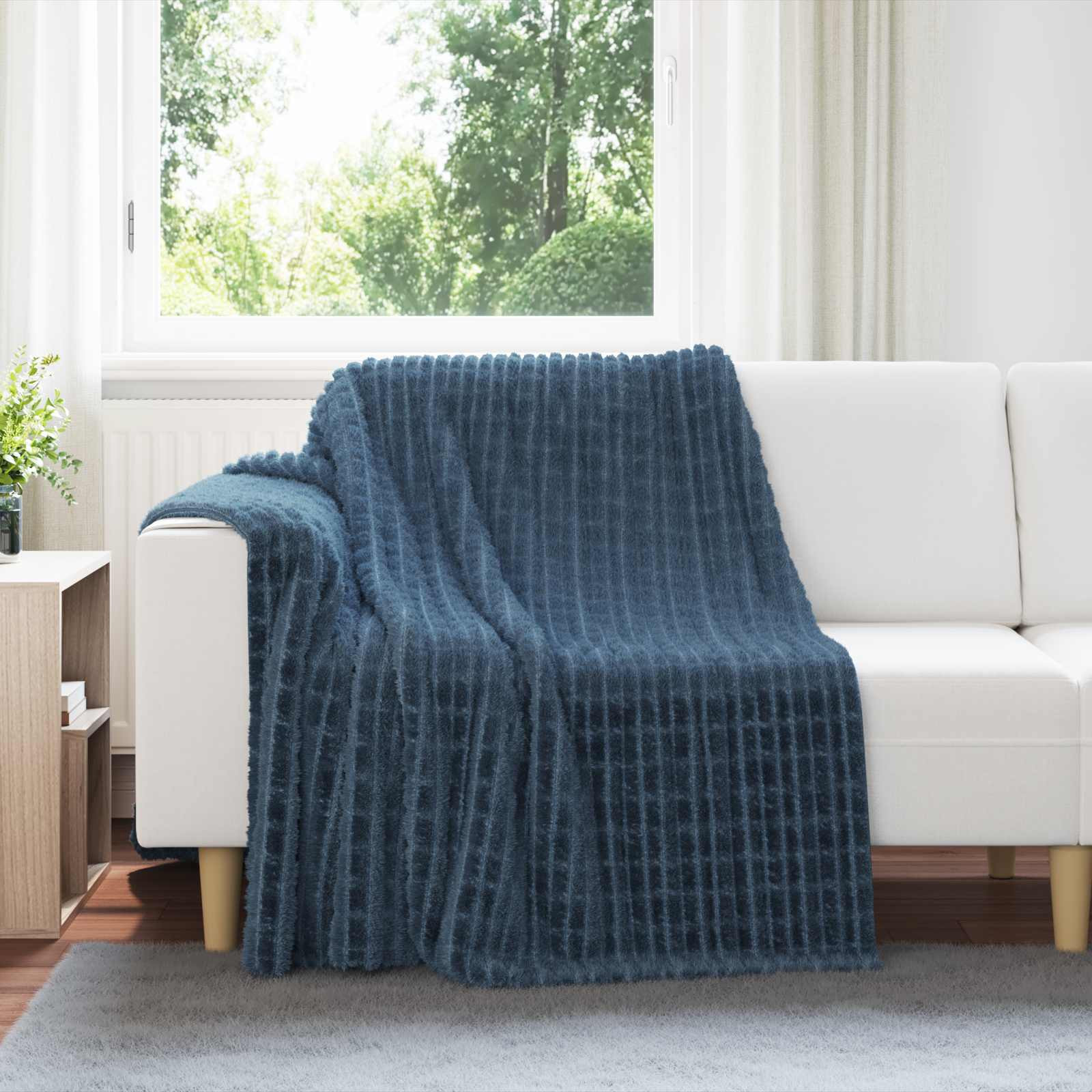 vidaXL Überwurfdecke Marineblau 200 x 150 cm Fleece