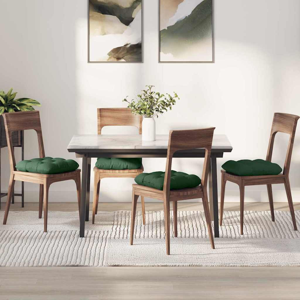 vidaXL Sitzkissen 4 pcs Cordstoff Dunkelgrün 45 x 45 cm