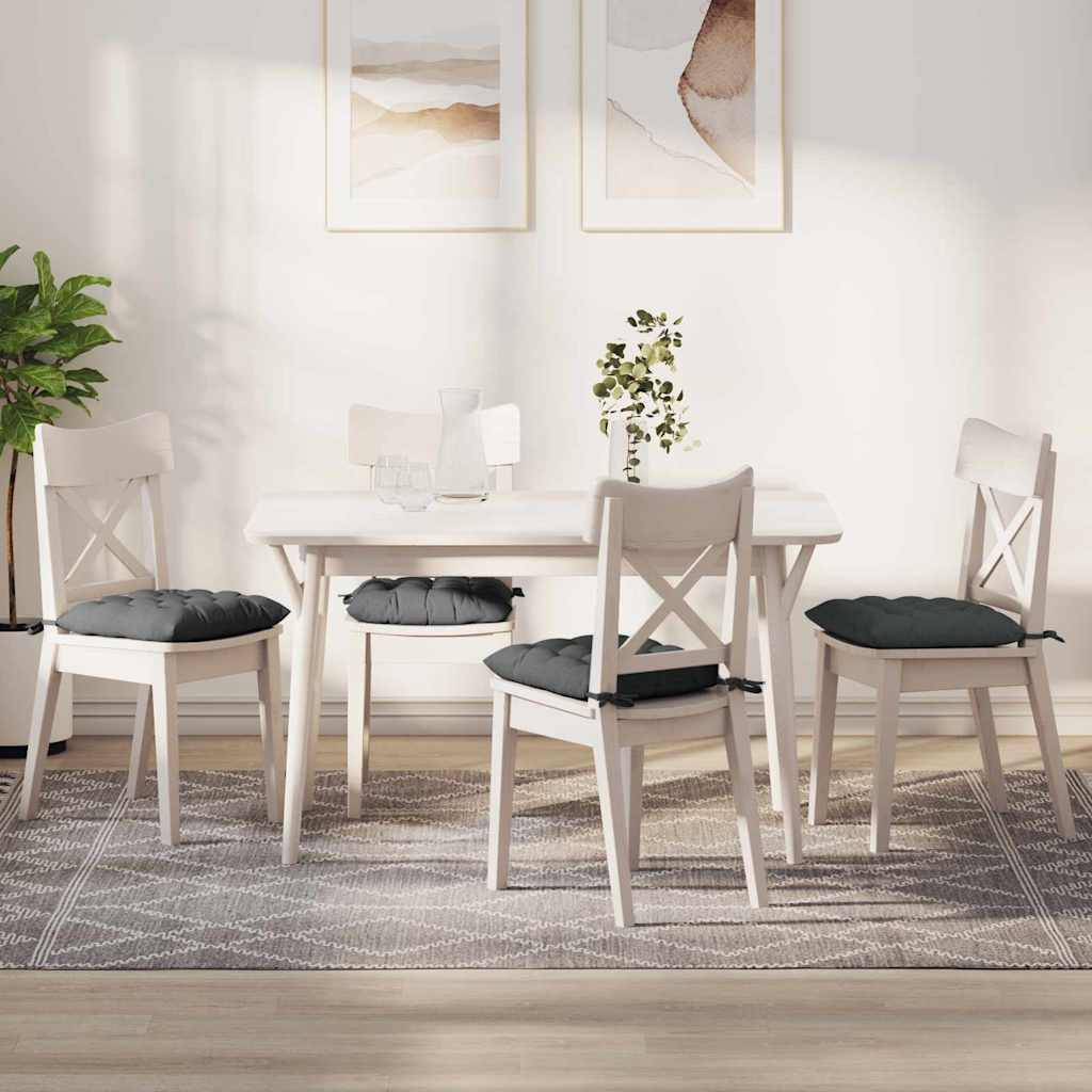 vidaXL Sitzkissen 4 pcs Stoff Dunkelgrau 40 x 40 x 6 cm