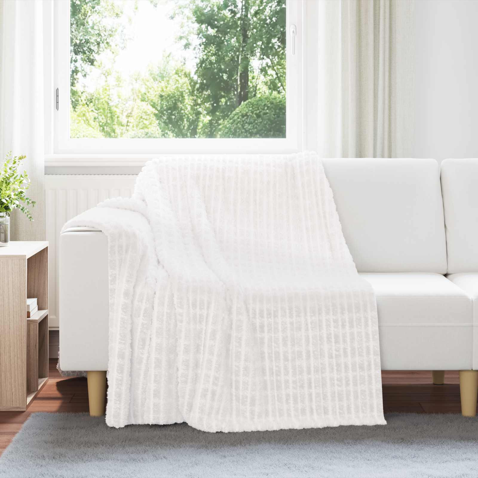 vidaXL Überwurfdecke Weiß 200 x 150 cm Fleece