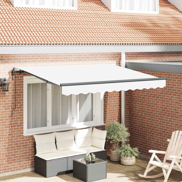 vidaXL Einziehbare Markise Weiß 300 x 200 cm Stoff