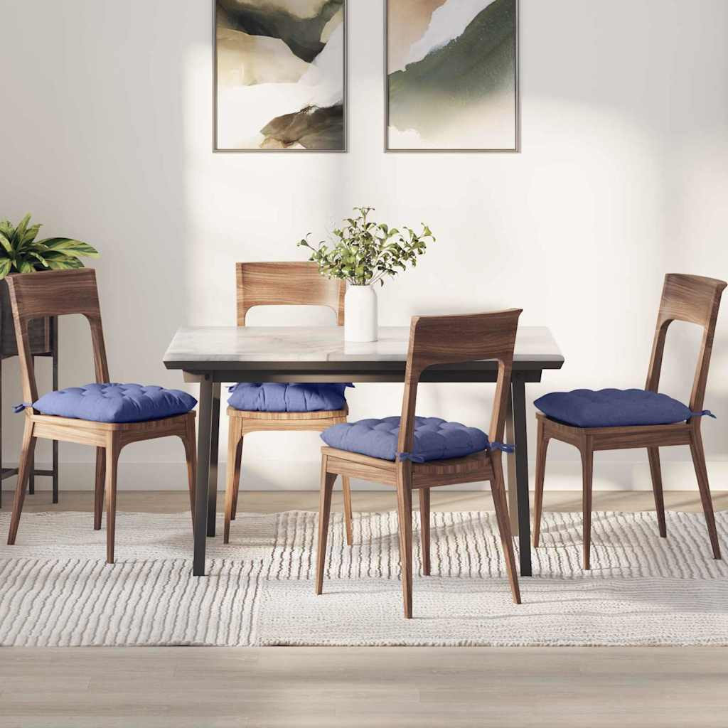 vidaXL Sitzkissen 4 pcs Stoff Jeans blau 40 x 40 x 6 cm