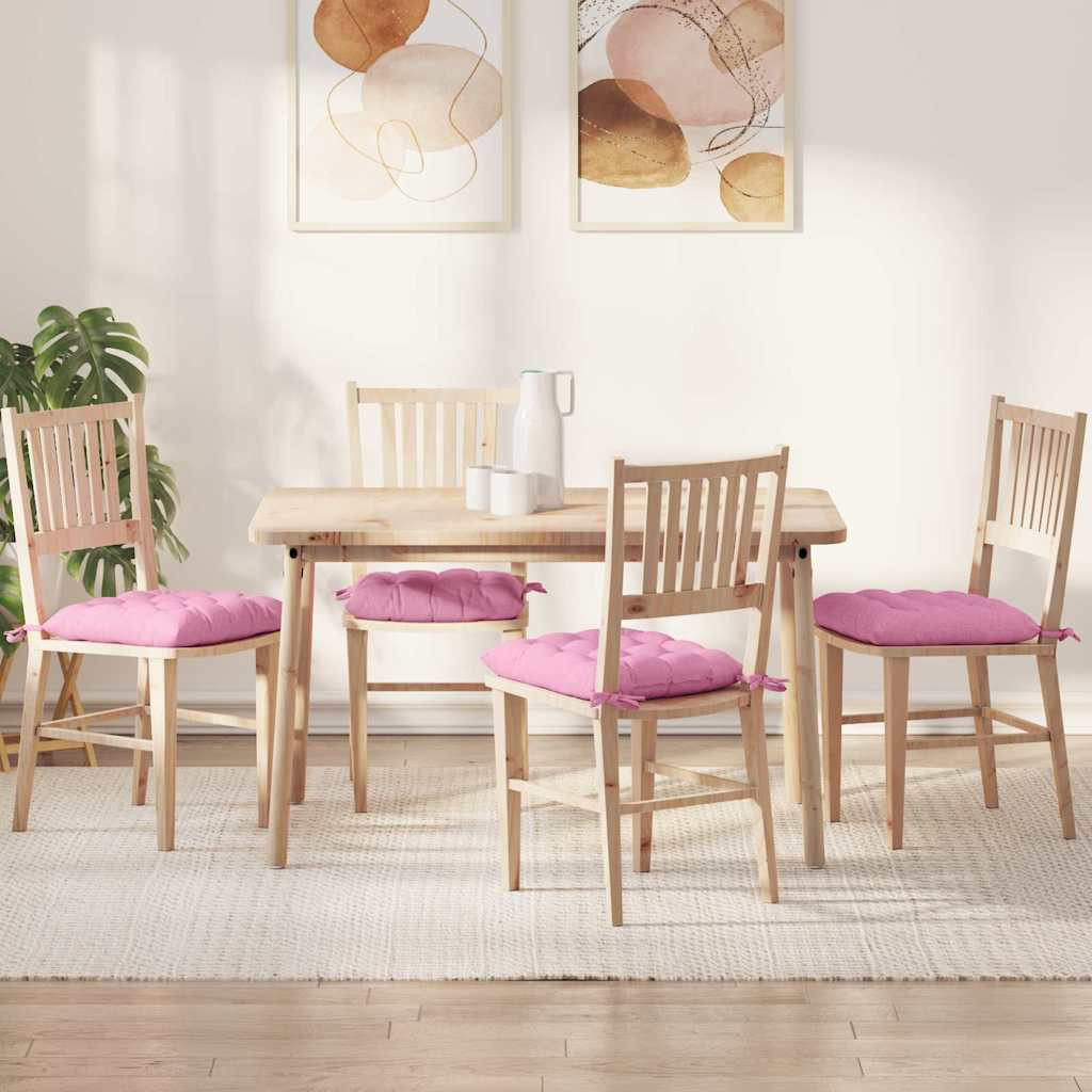 vidaXL Sitzkissen 4 pcs Stoff Rosa 40 x 40 x 6 cm