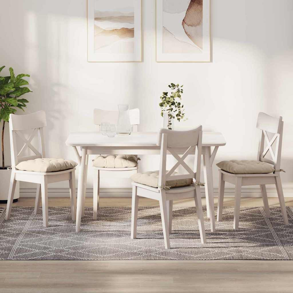 vidaXL Sitzkissen 4 pcs Mikrofaser Beige 40 x 40 x 6 cm