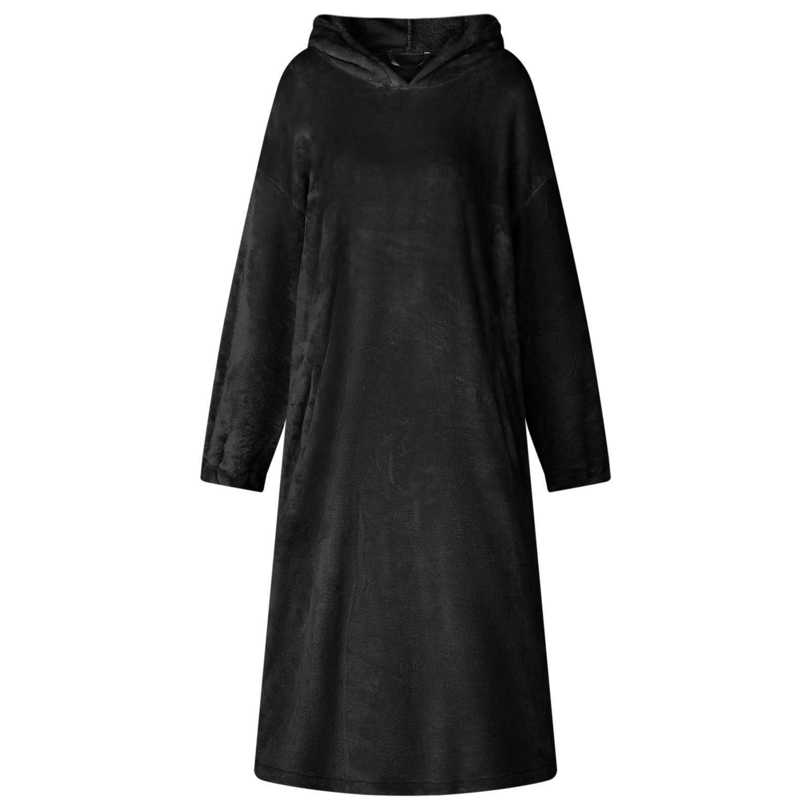 vidaXL Decken-Hoodie Schwarz L Flanell