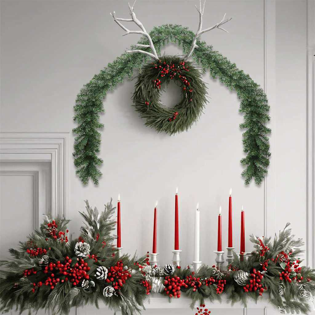vidaXL Weihnachtsgirlande 2 pcs Grün 20 m PVC