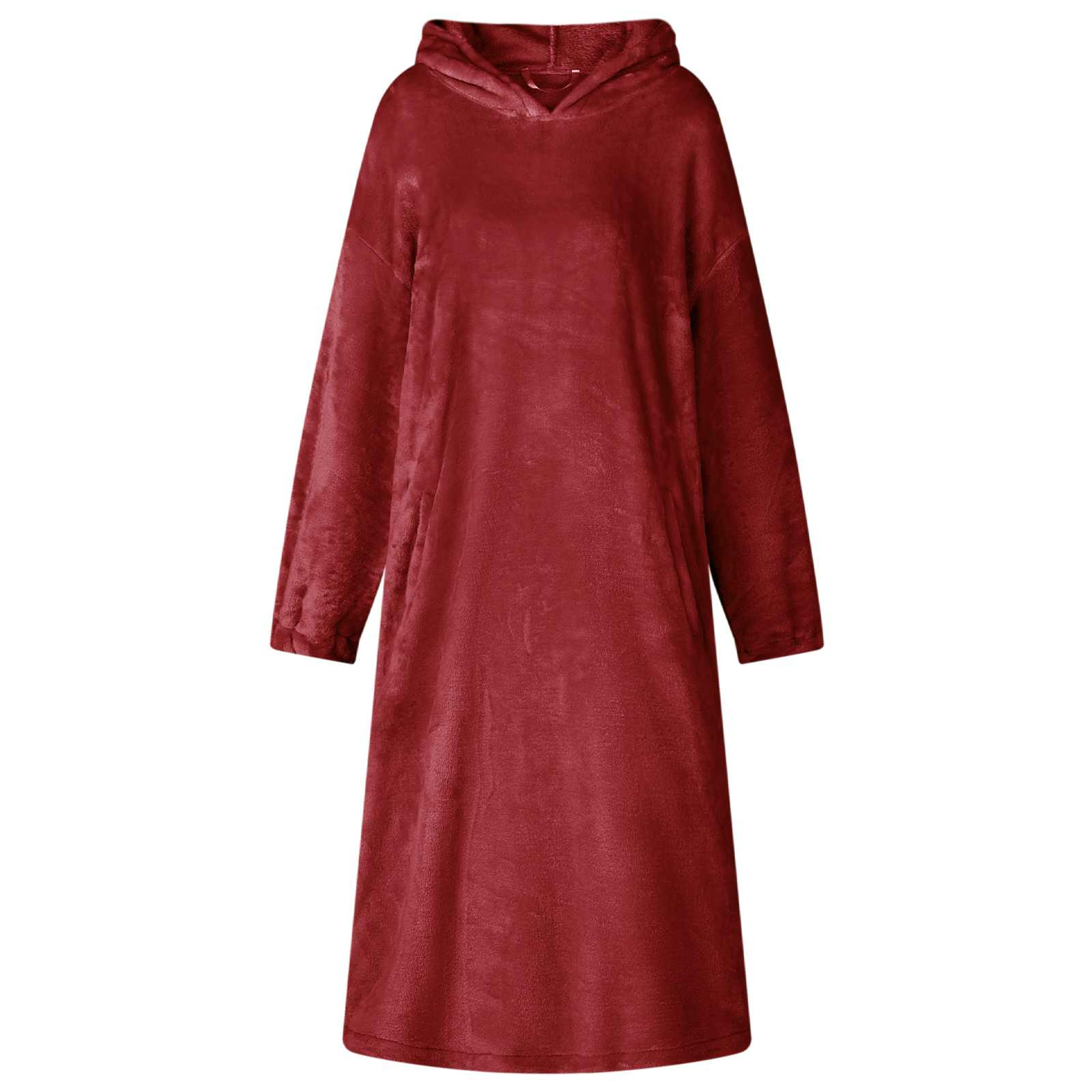 vidaXL Decken-Hoodie Bordeauxrot M Flanell