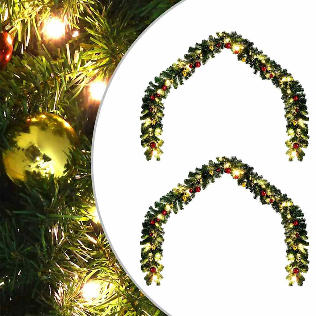 vidaXL Weihnachtsgirlande mit 600 LEDs 2 pcs Grün PVC