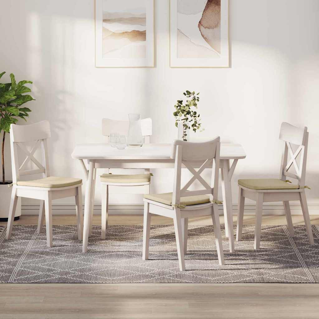 vidaXL Sitzkissen 4 pcs Creme 40 x 40 x 3 cm Stoff