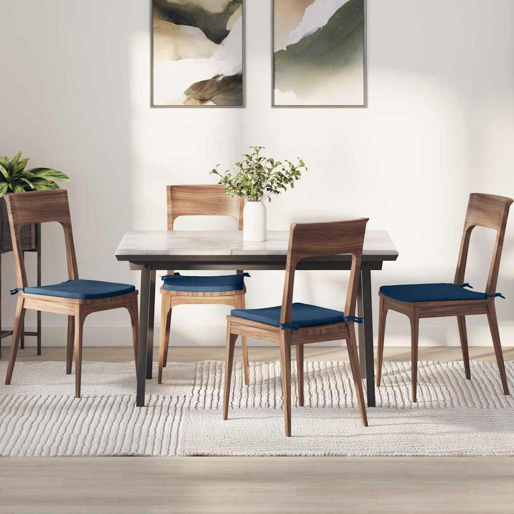 vidaXL Sitzkissen 4 pcs Blau 40 x 40 x 3 cm Stoff