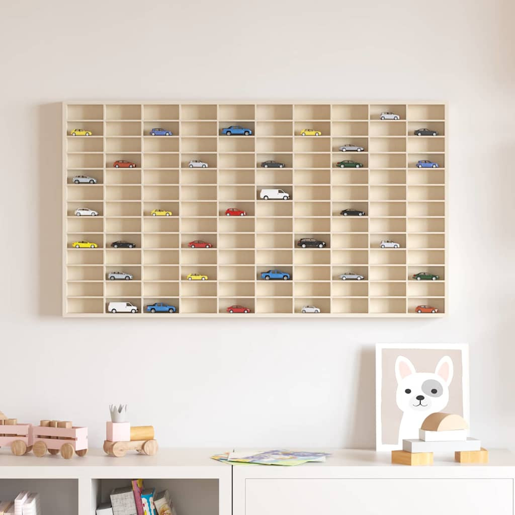 vidaXL Wanddisplay-Case mit Regal Beige 98 x 4,5 x 55 cm Holzwerkstoff