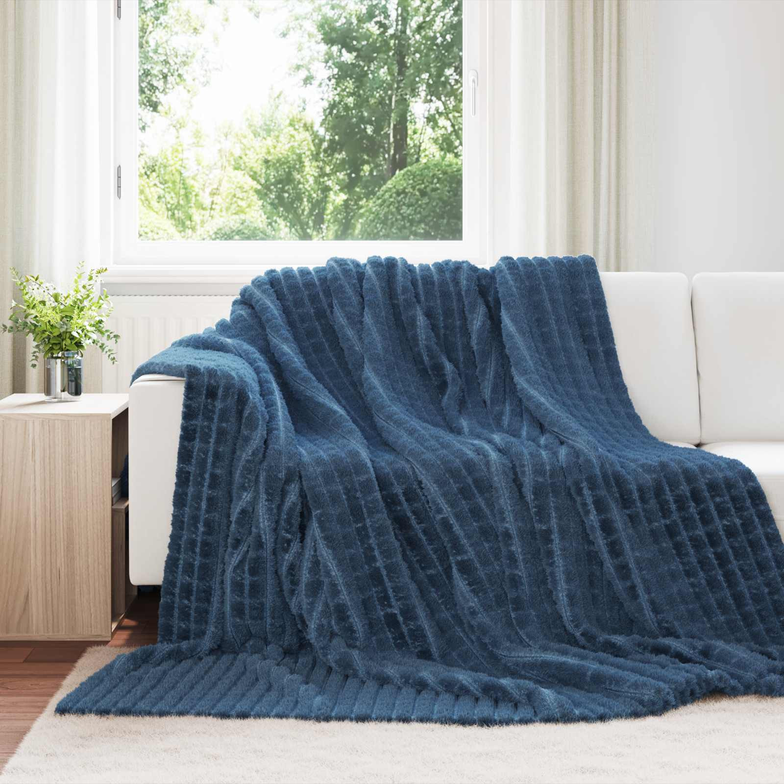 vidaXL Wohndecken 6 pcs Marineblau 240 x 220 cm Fleece