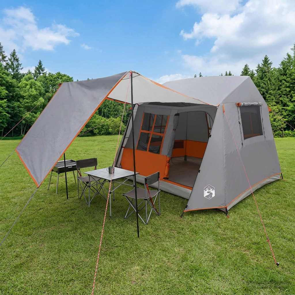 vidaXL Tunnelzelt Grau und Orange 275 x 240 x 200 cm