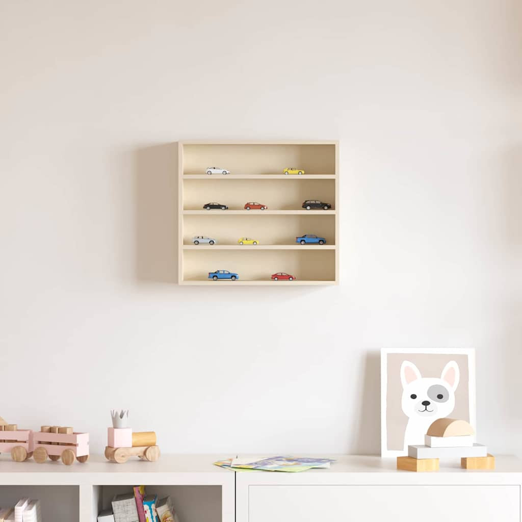 vidaXL Wanddisplay-Case mit Regal Beige 40 x 8,5 x 37 cm Holzwerkstoff