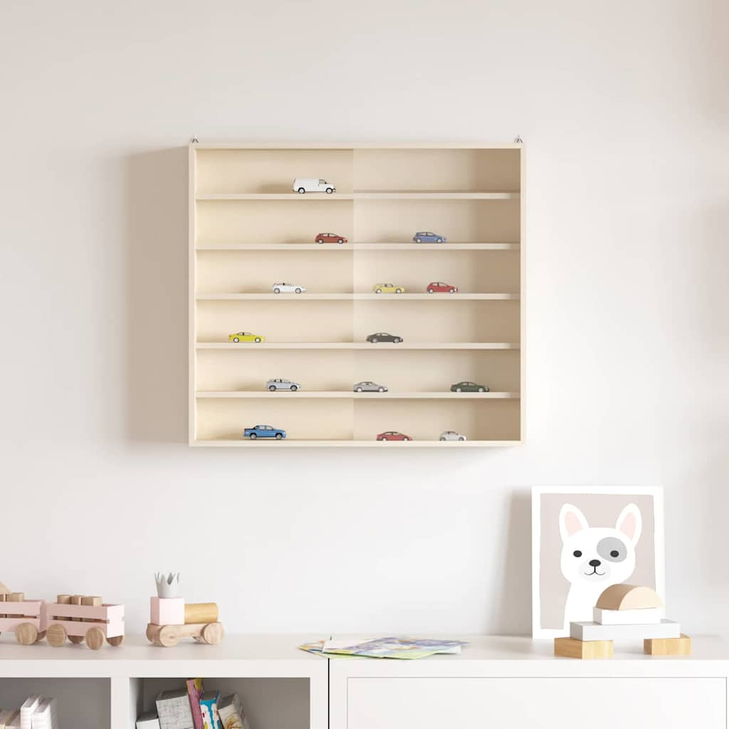 vidaXL Wanddisplay-Case mit Regal Beige 60 x 8,5 x 54 cm Sperrholz