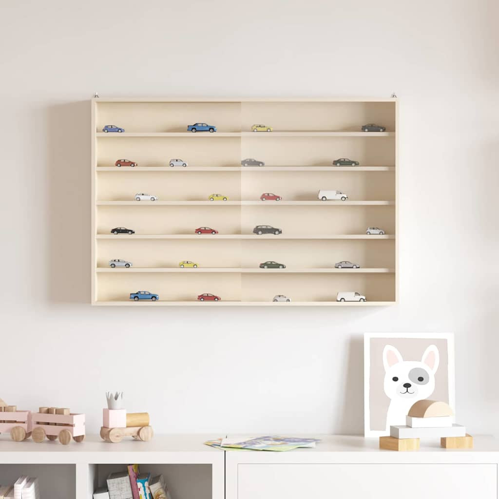 vidaXL Wanddisplay-Case mit Regal Beige 80 x 8,5 x 54 cm Sperrholz