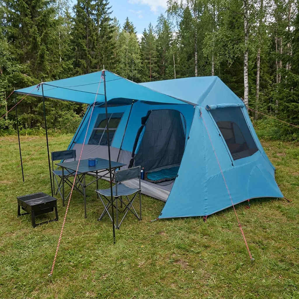 vidaXL Tunnelzelt Blau 400 x 278 x 182 cm
