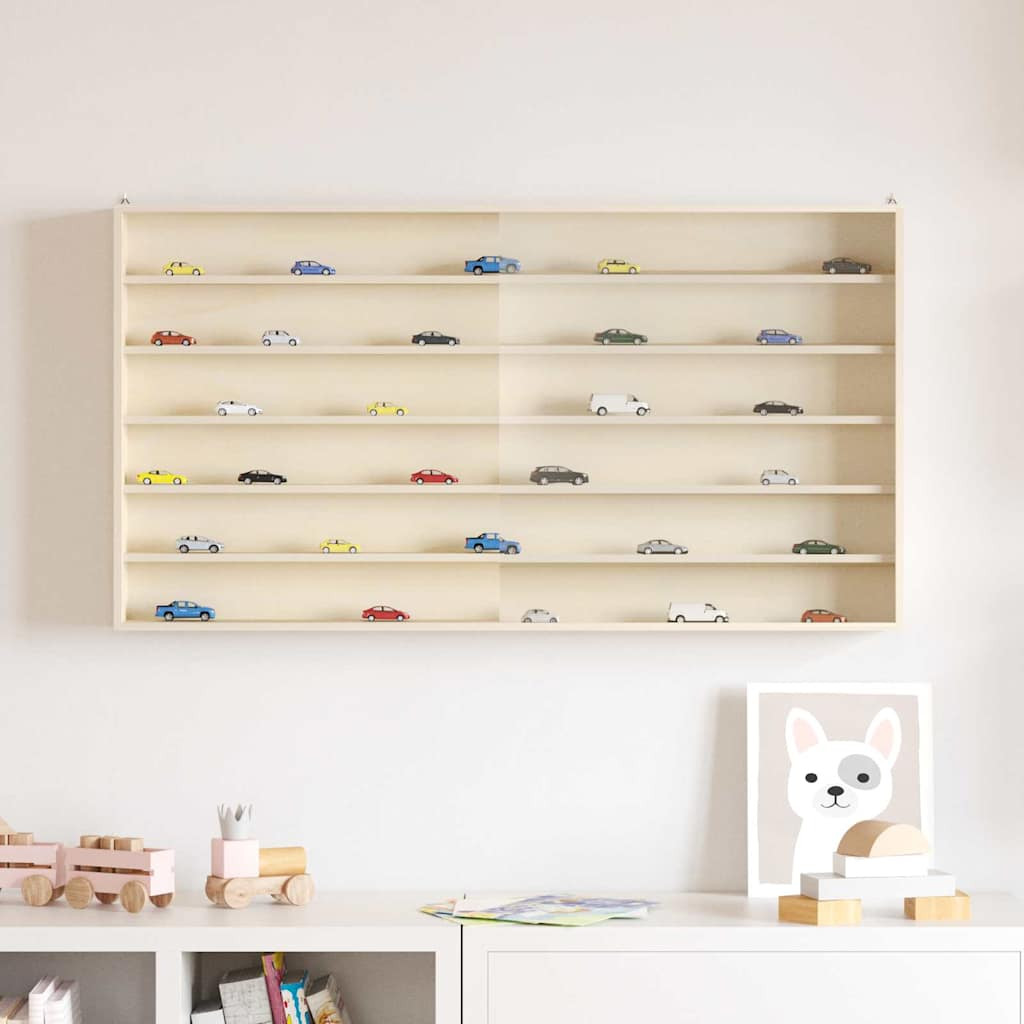 vidaXL Wanddisplay-Case mit Regal Beige 100 x 8,5 x 54 cm Sperrholz