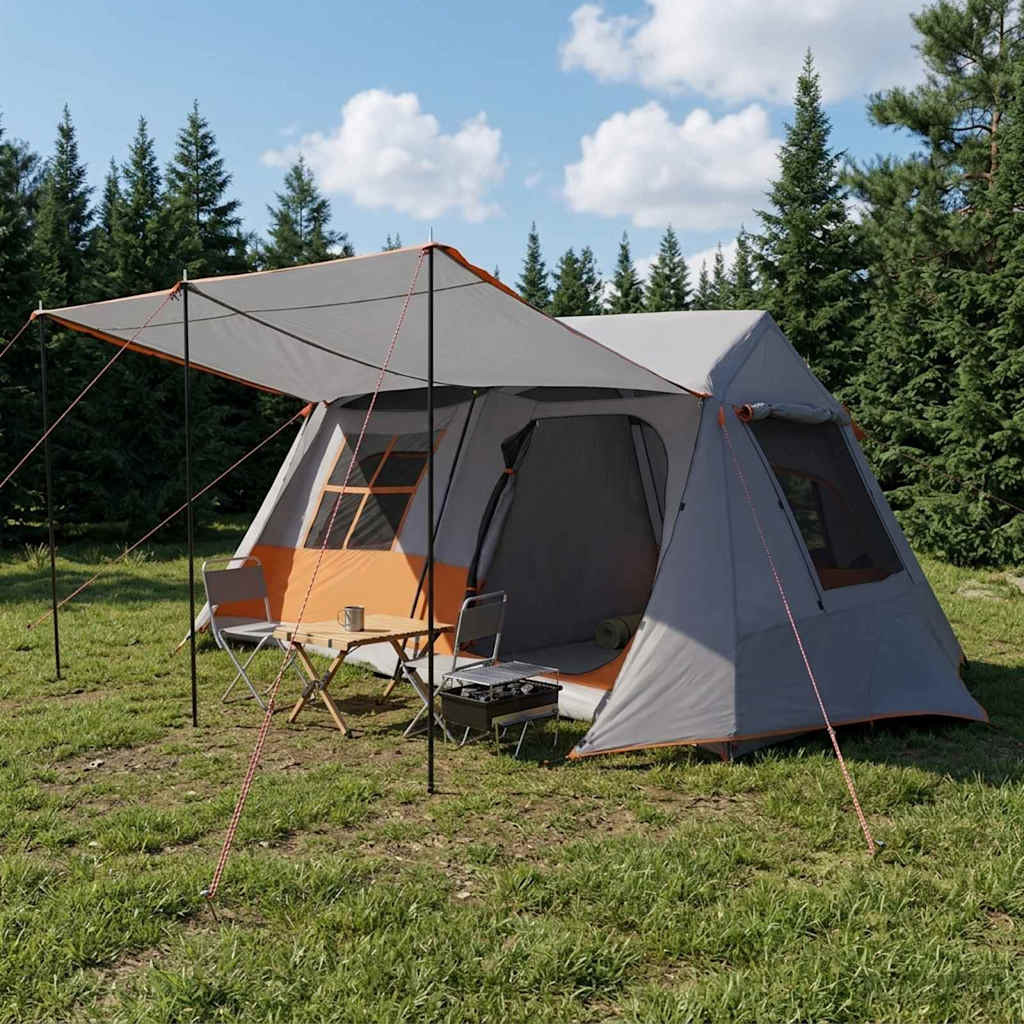 vidaXL Tunnelzelt Grau und Orange 400 x 278 x 182 cm