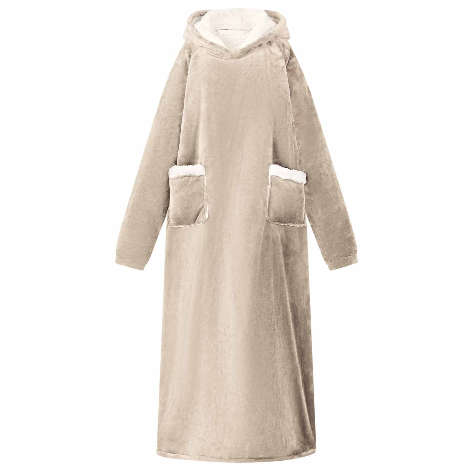 vidaXL Decken-Hoodie Beige M Fleece und Flanell