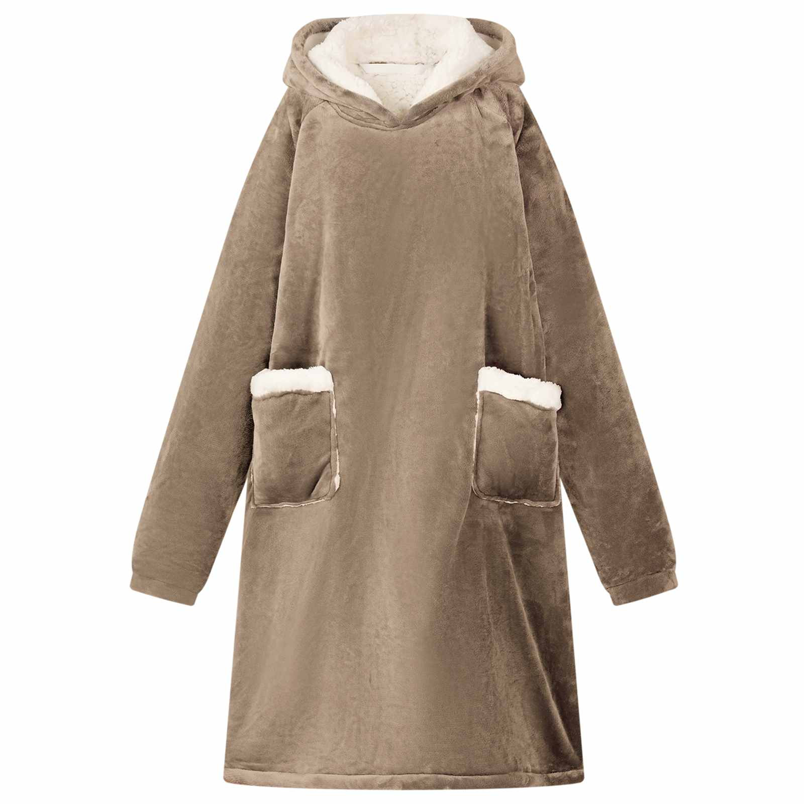 vidaXL Decken-Hoodie Kamel L Fleece und Flanell