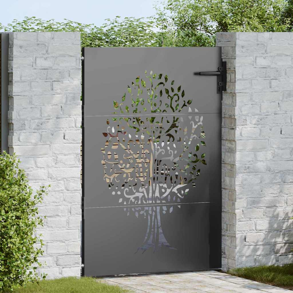 vidaXL Gartentor Schwarz 85 x 150 cm Pulverbeschichteter Stahl