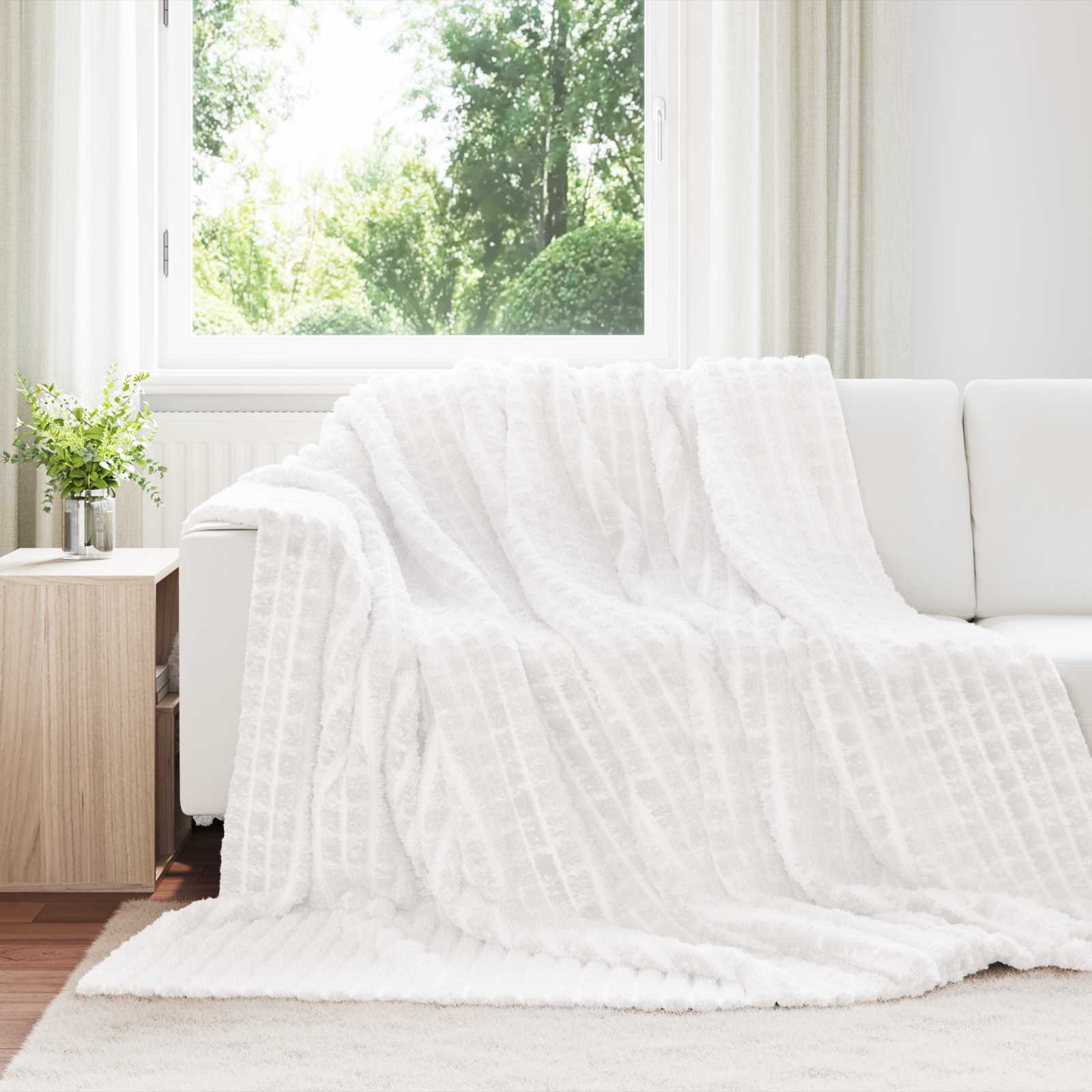 vidaXL Wohndecken 6 pcs Weiß 240 x 220 cm Fleece
