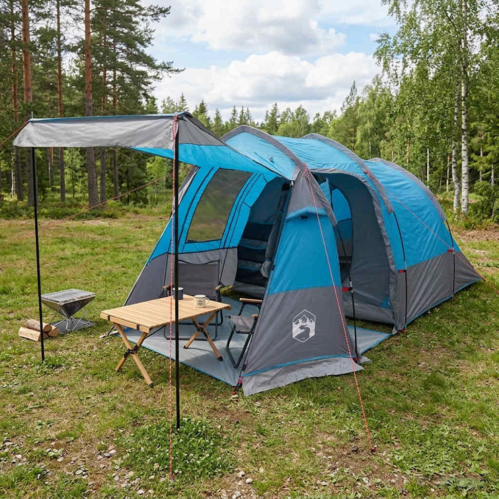 vidaXL Tunnelzelt Blau 390 x 215 x 152 cm