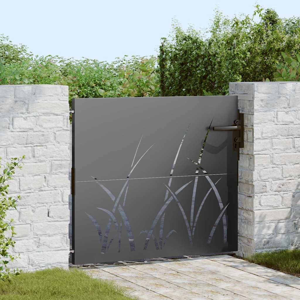 vidaXL Gartentor Schwarz 85 x 100 cm Pulverbeschichteter Stahl