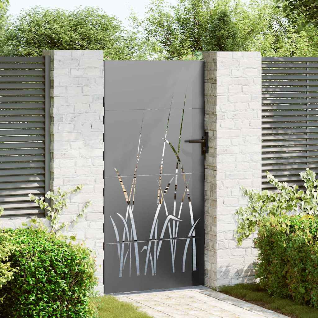vidaXL Gartentor Schwarz 85 x 175 cm Pulverbeschichteter Stahl