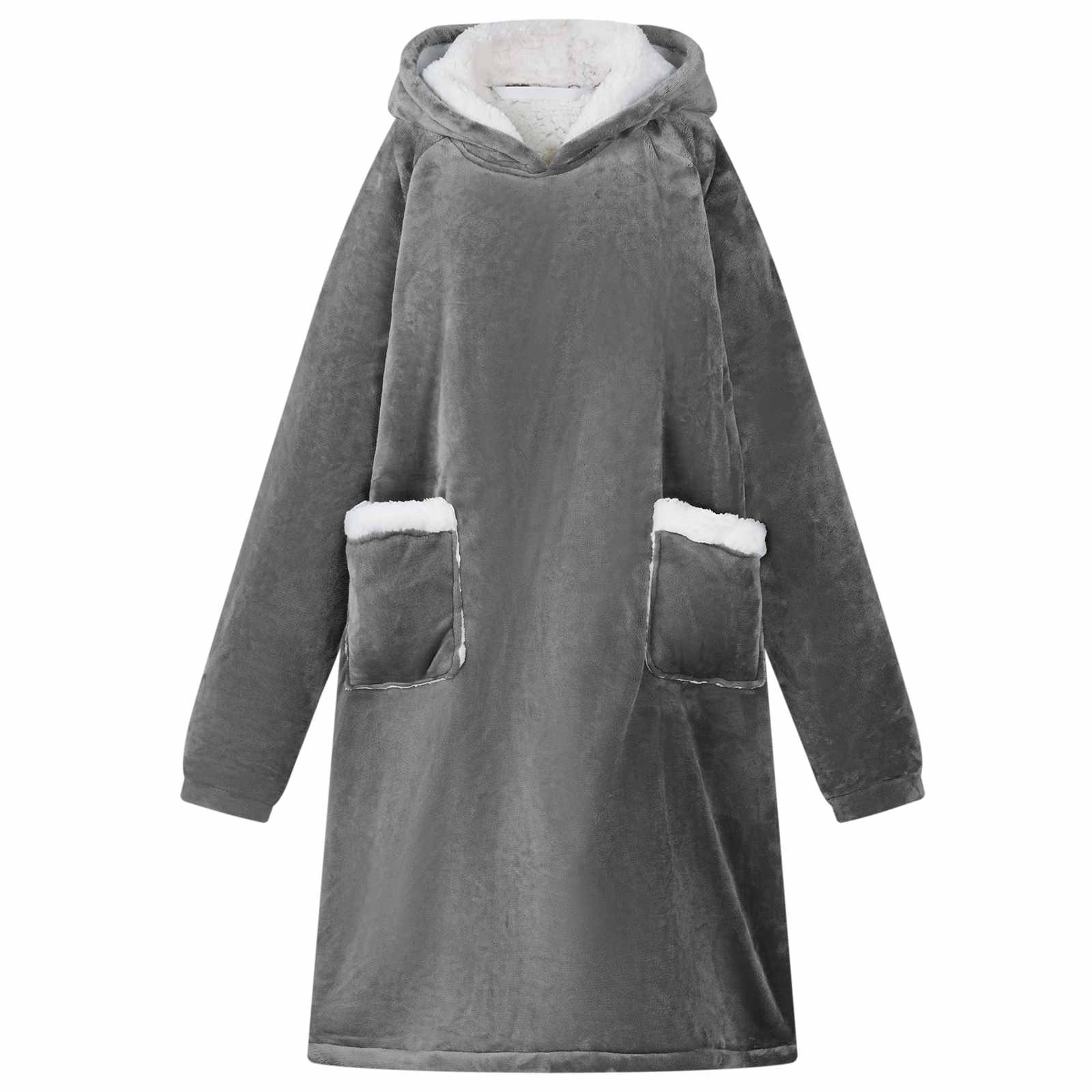 vidaXL Decken-Hoodie Dunkelgrau L Fleece und Flanell