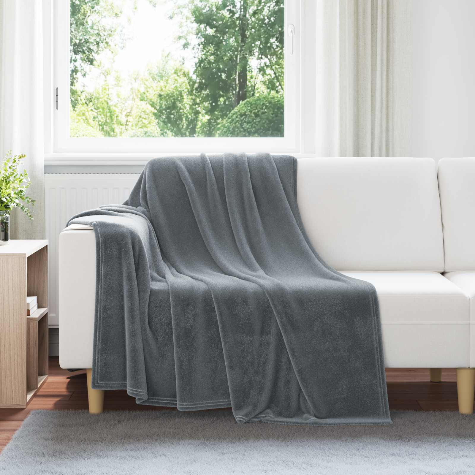vidaXL Überwurfdecke Dunkelgrau 150 x 200 cm Fleece