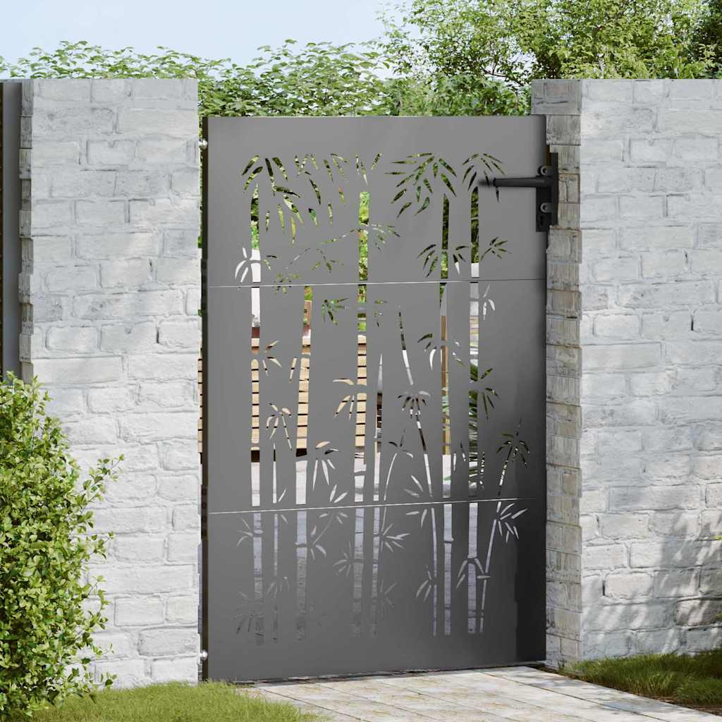 vidaXL Gartentor Schwarz 85 x 150 cm Pulverbeschichteter Stahl