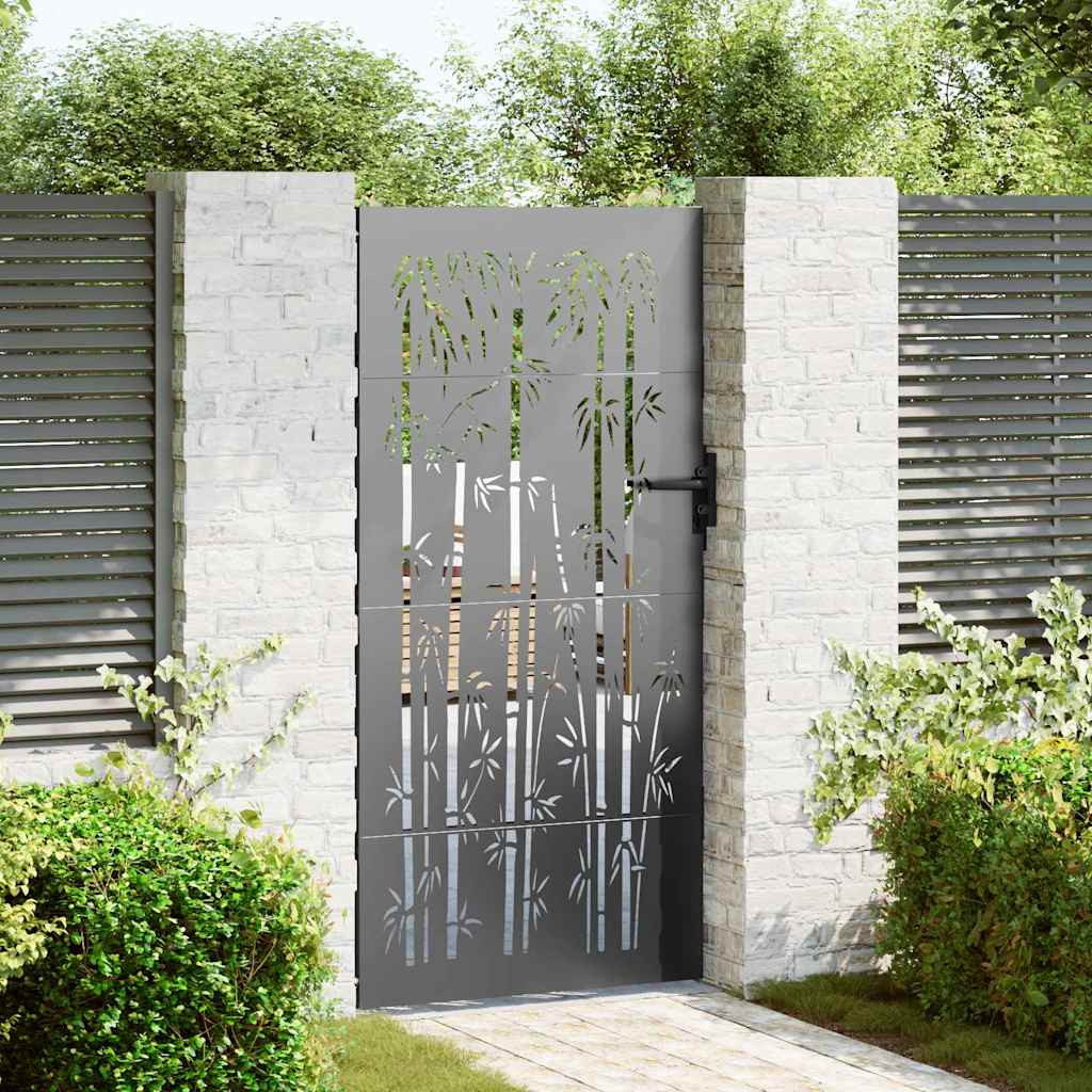 vidaXL Gartentor Schwarz 85 x 200 cm Pulverbeschichteter Stahl