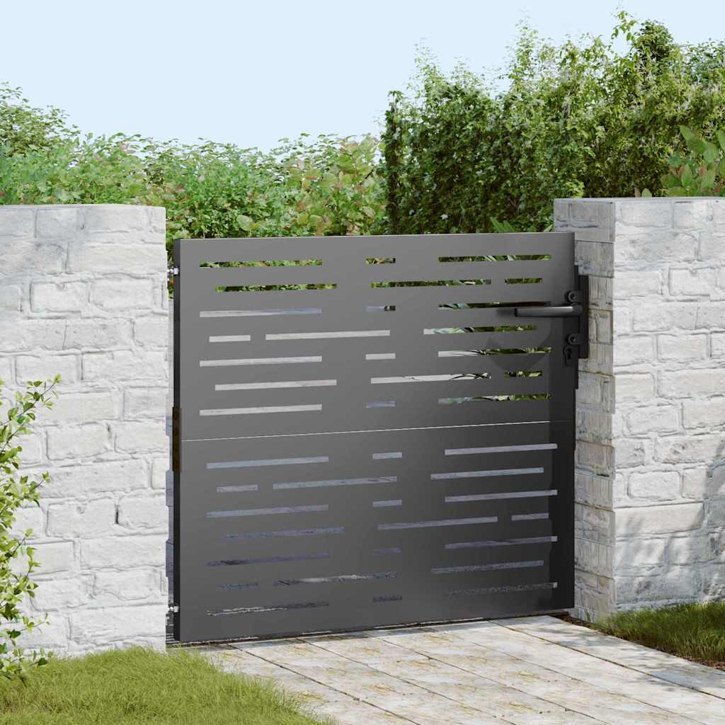 vidaXL Gartentor Schwarz 85 x 100 cm Pulverbeschichteter Stahl