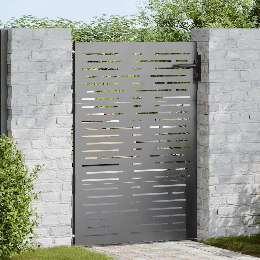 vidaXL Gartentor Schwarz 85 x 150 cm Pulverbeschichteter Stahl