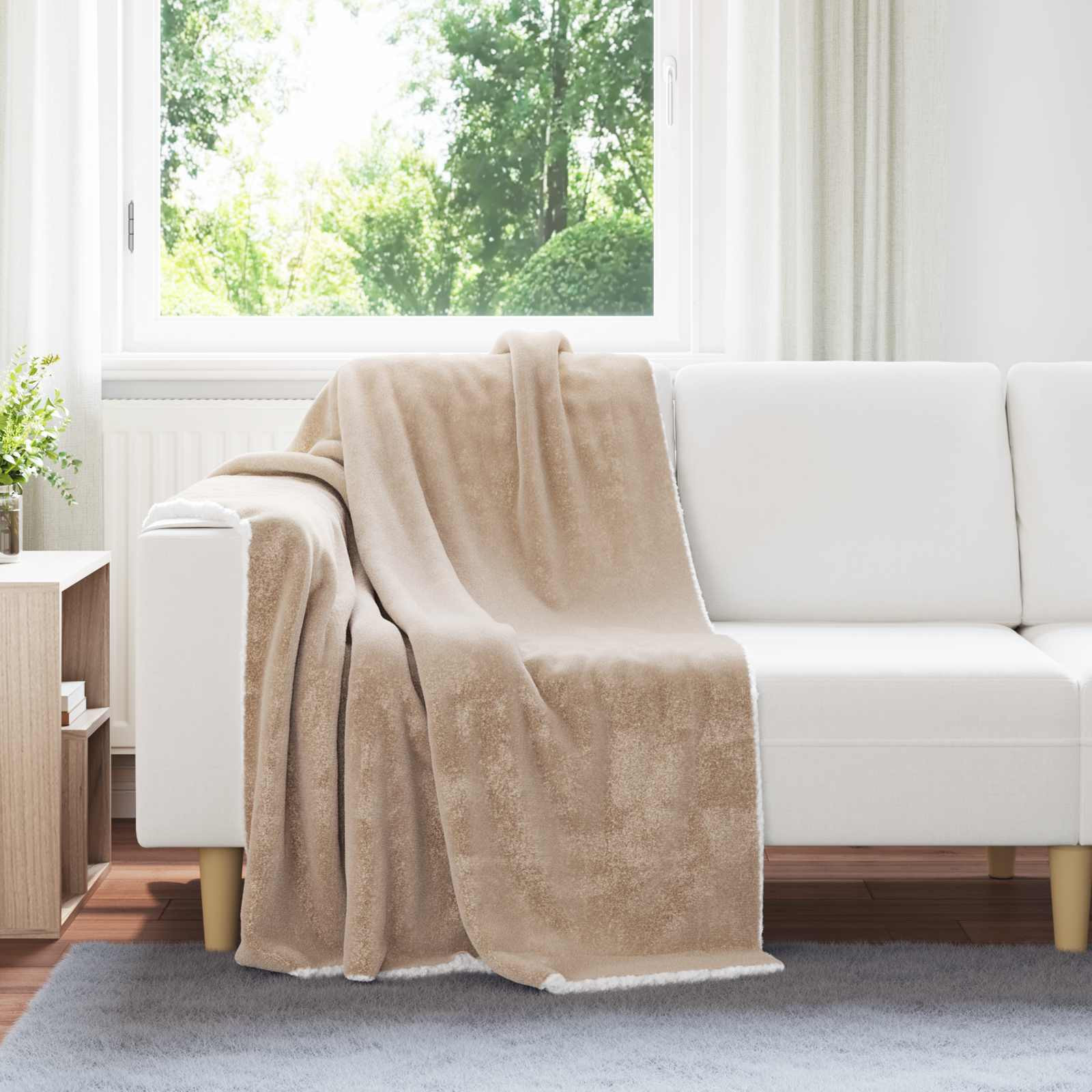 vidaXL Überwurfdecke Kamel 130 x 150 cm Fleece