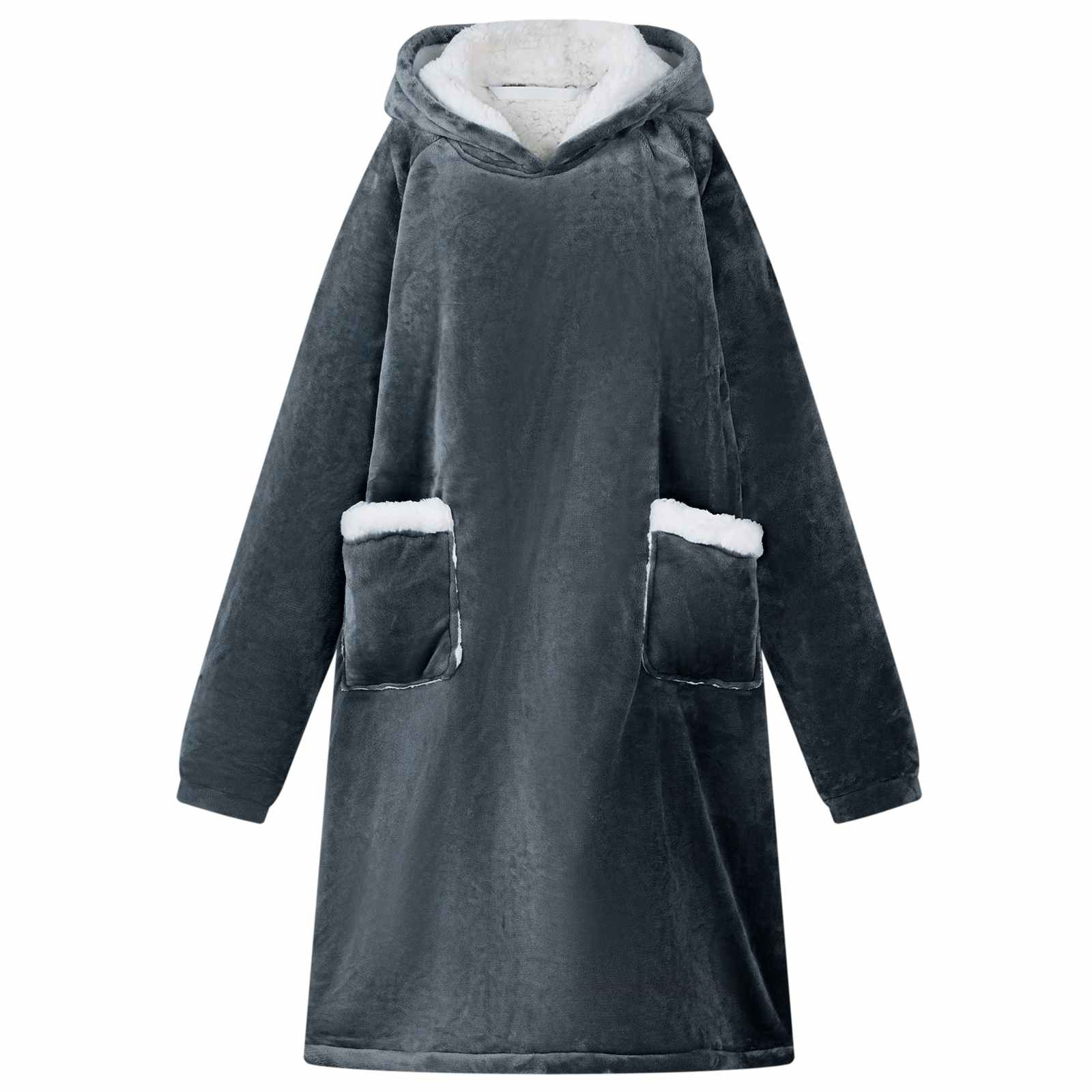 vidaXL Decken-Hoodie Marineblau L Fleece und Flanell