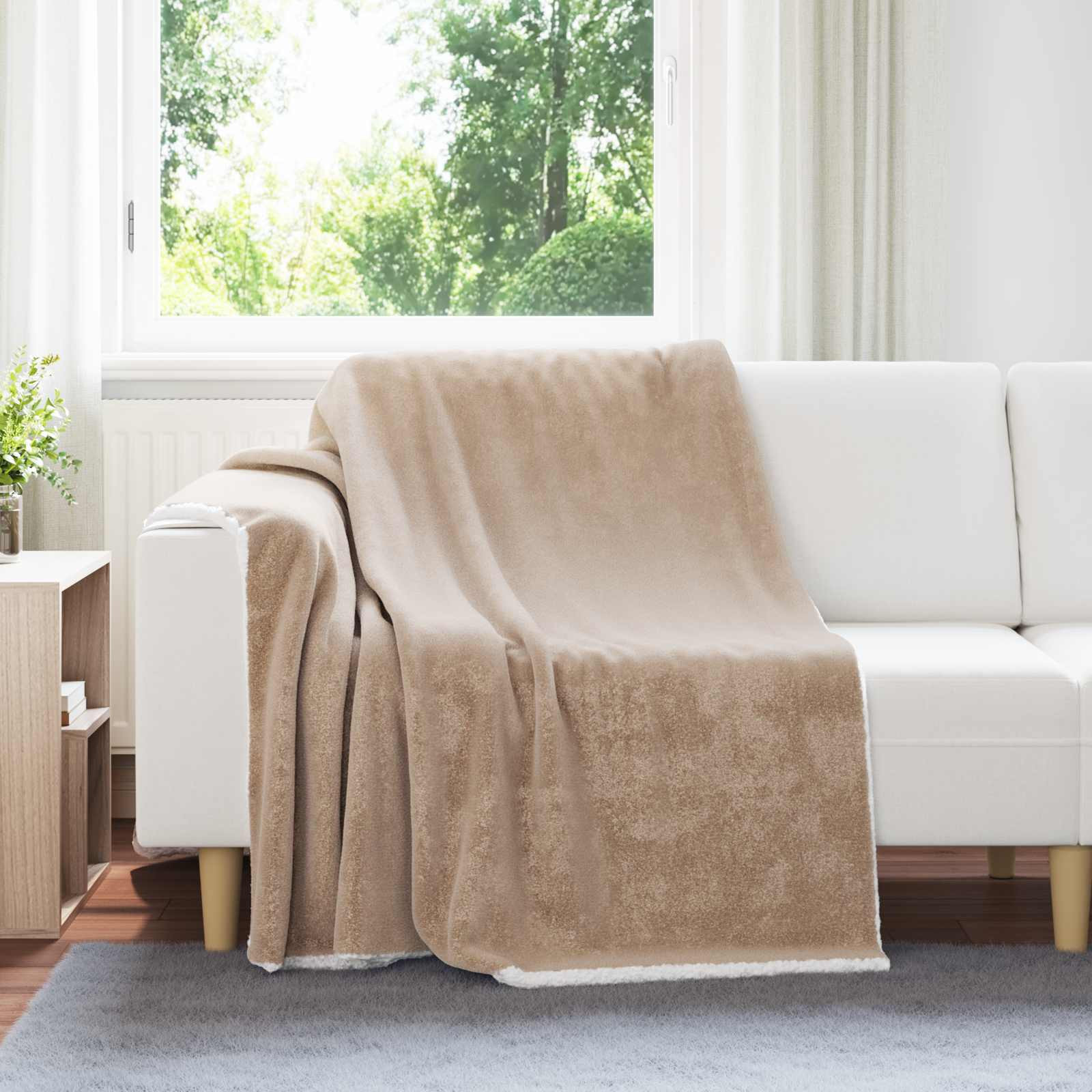 vidaXL Überwurfdecke Kamel 150 x 200 cm Fleece