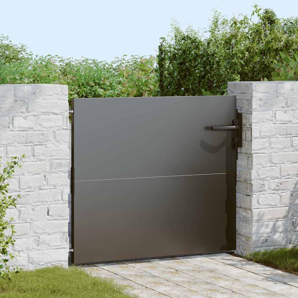 vidaXL Gartentor Schwarz 85 x 100 cm Pulverbeschichteter Stahl