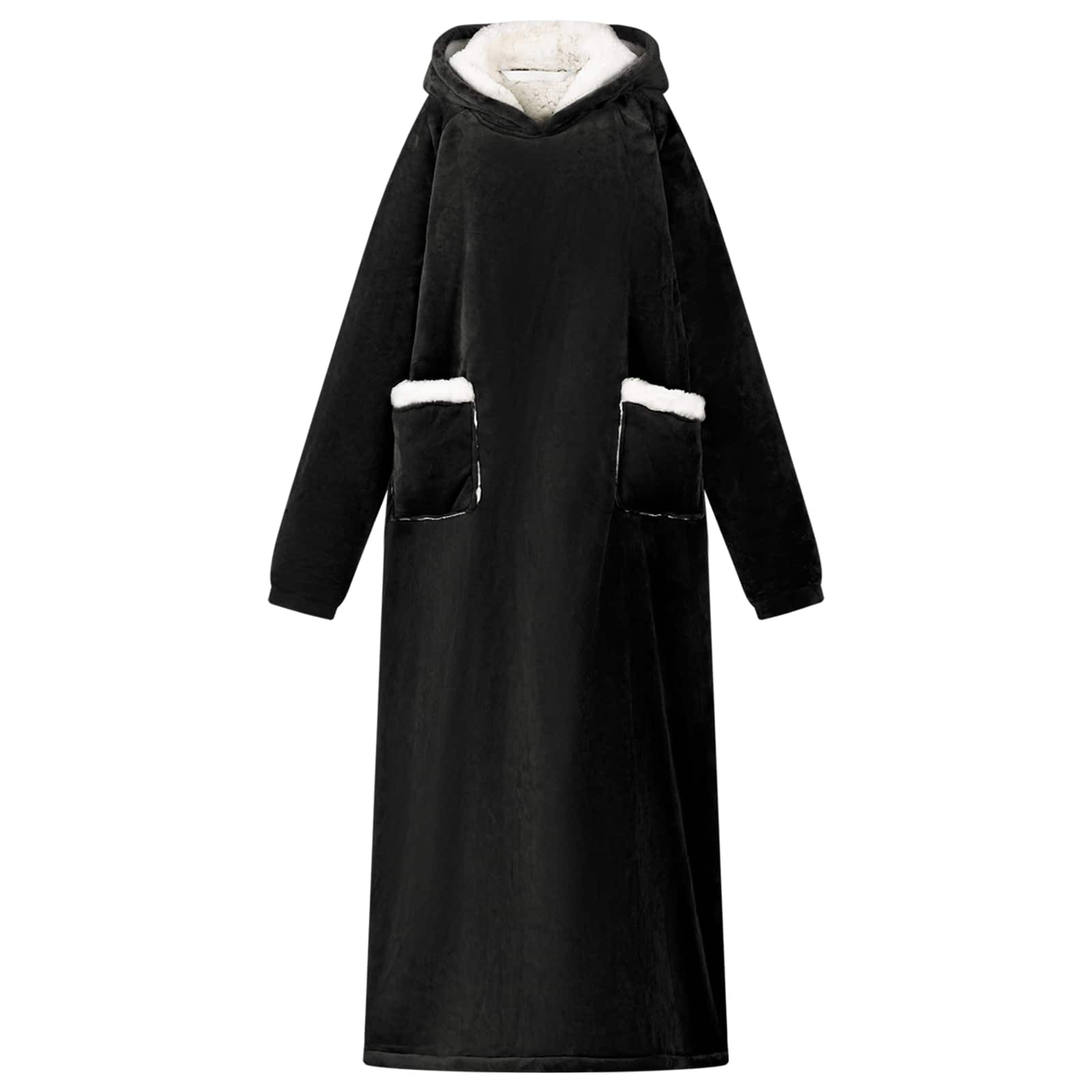 vidaXL Decken-Hoodie Schwarz L Fleece und Flanell