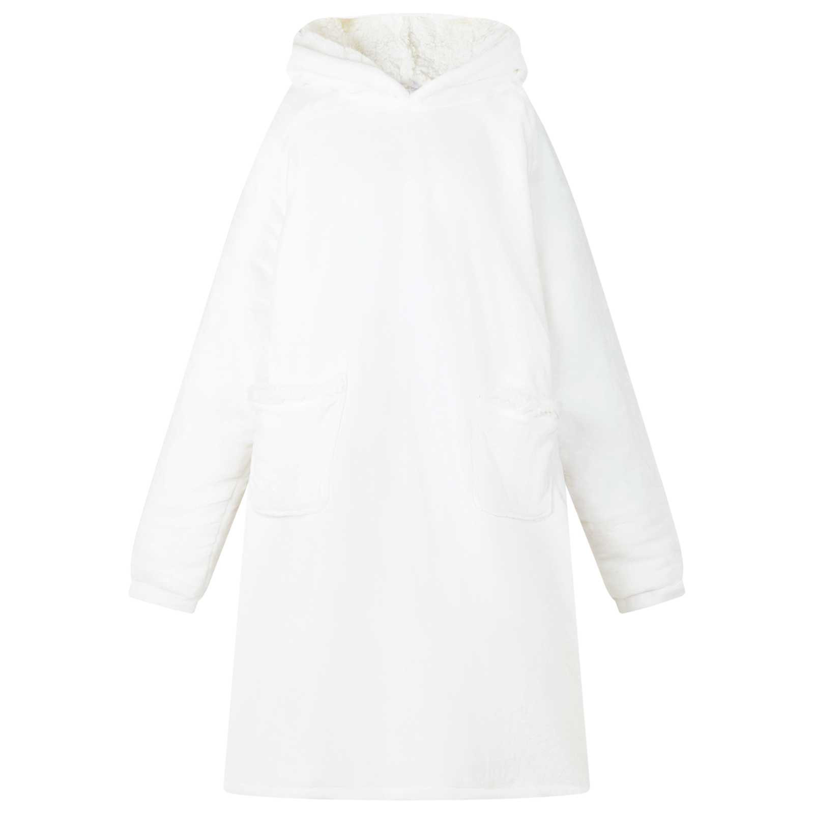 vidaXL Decken-Hoodie Weiß L Fleece und Flanell