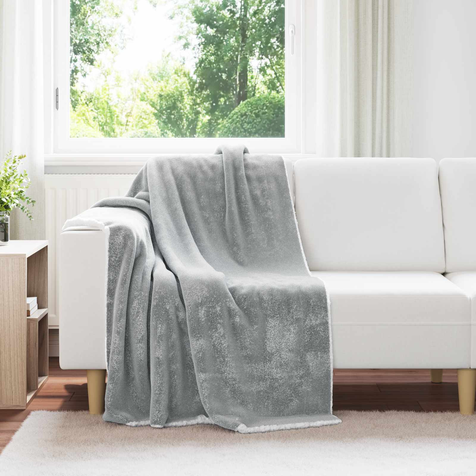 vidaXL Überwurfdecke Grau 130 x 150 cm Fleece
