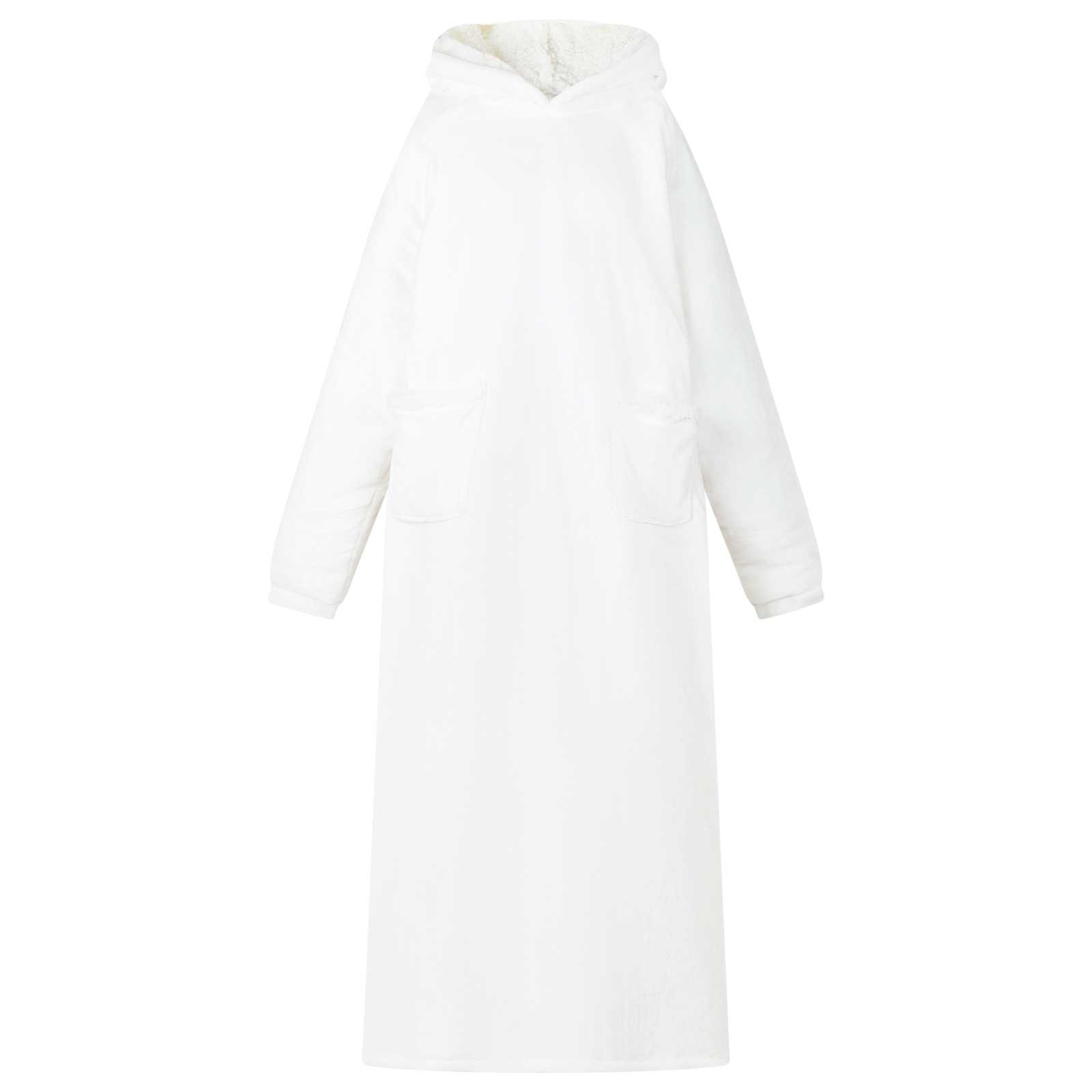 vidaXL Decken-Hoodie Weiß M Fleece und Flanell